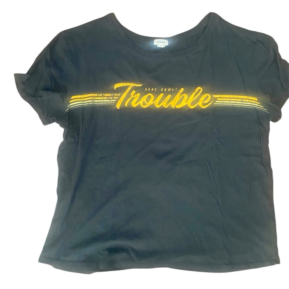 Garage Black Graphic Trouble Tee Size XS